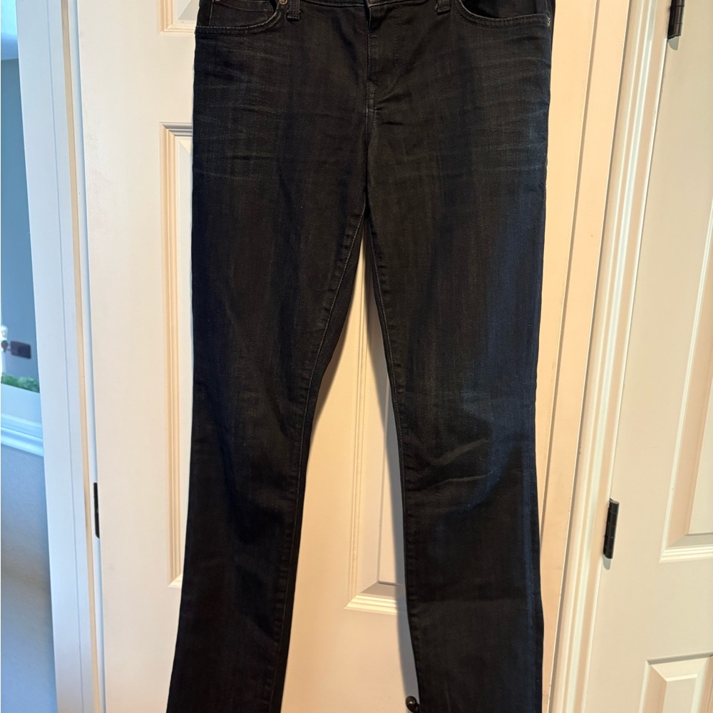 Level 99 Women's Dark Blue Lily Shinny Straight Jeans